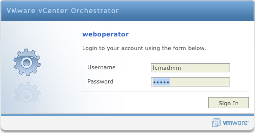vCO Weboperator Webview